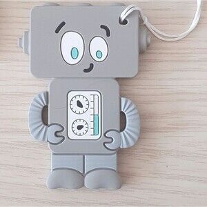 Baby Boos Gray Silicone Robot Teether